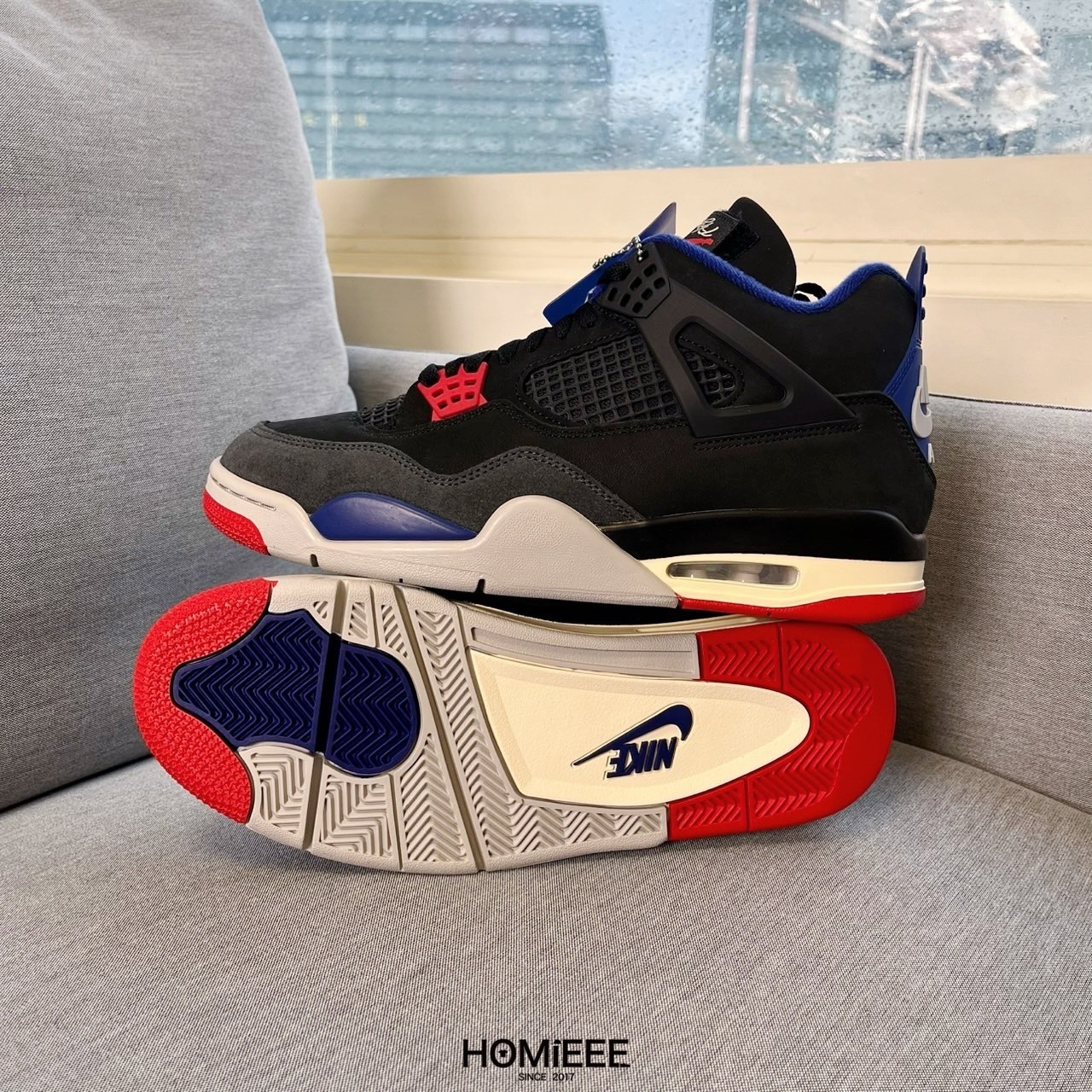 Air Jordan 4 Rare Air 麂皮 黑藍紅 男鞋 [FV5029-003]