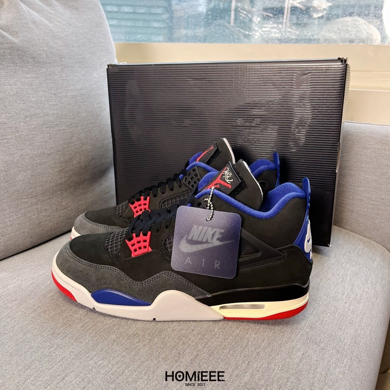 Air Jordan 4 Rare Air 麂皮 黑藍紅 男鞋 [FV5029-003]