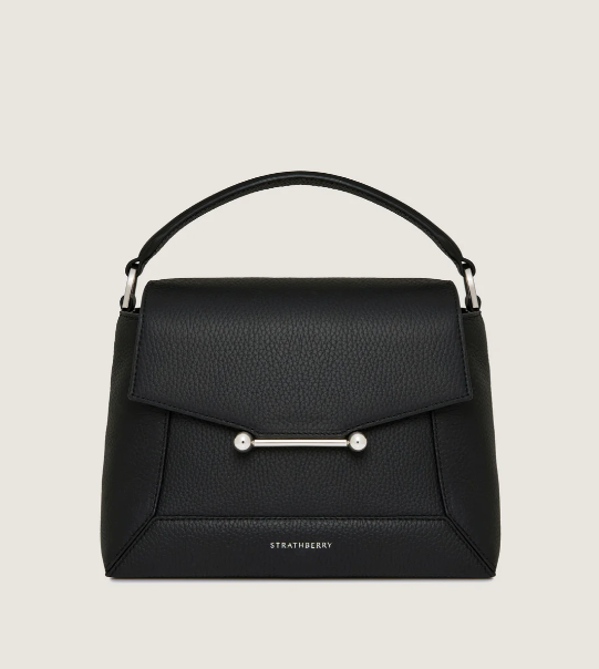 1SA0730-034 STRATHBERRY Mosaic Top Handle Grain - Black - Silver Hardware #20241-125-680-100 (B-EU-E)