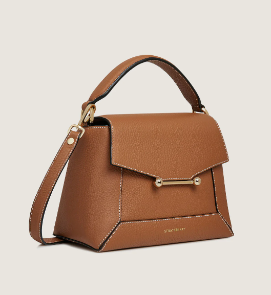 1SA0730-035 STRATHBERRY Mosaic Top Handle Grain - Tan - Vanilla Stitch #20231-125-680-450 (B-EU-E)