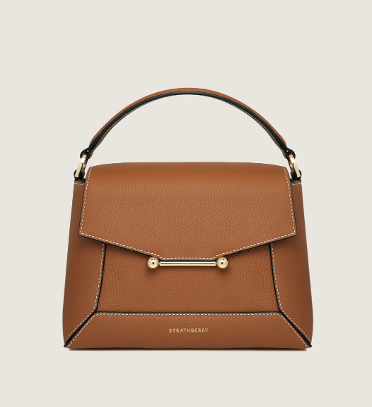 1SA0730-035 STRATHBERRY Mosaic Top Handle Grain - Tan - Vanilla Stitch #20231-125-680-450 (B-EU-E)