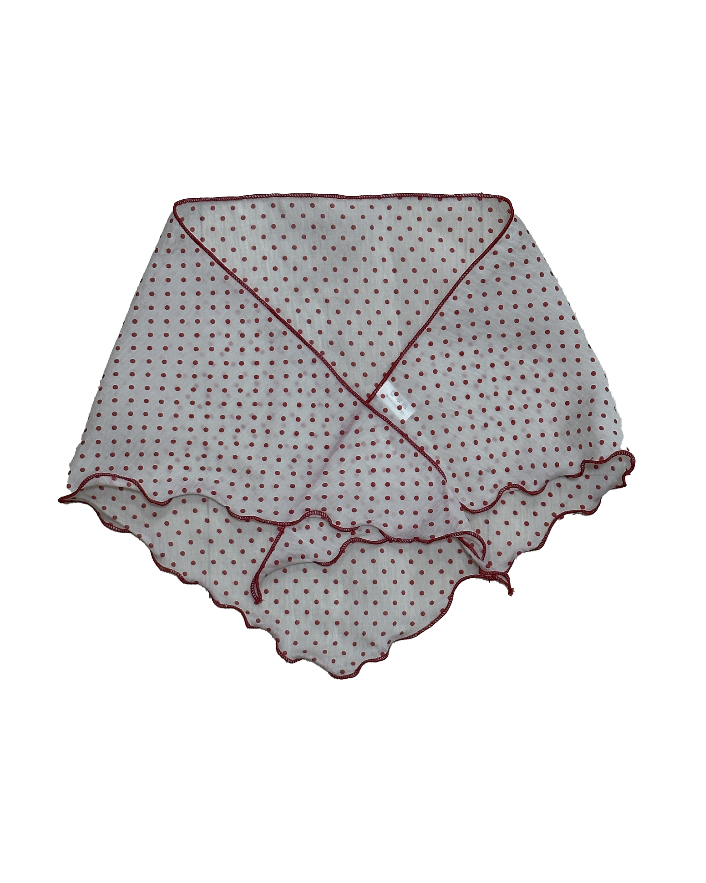 可愛波點微透領巾