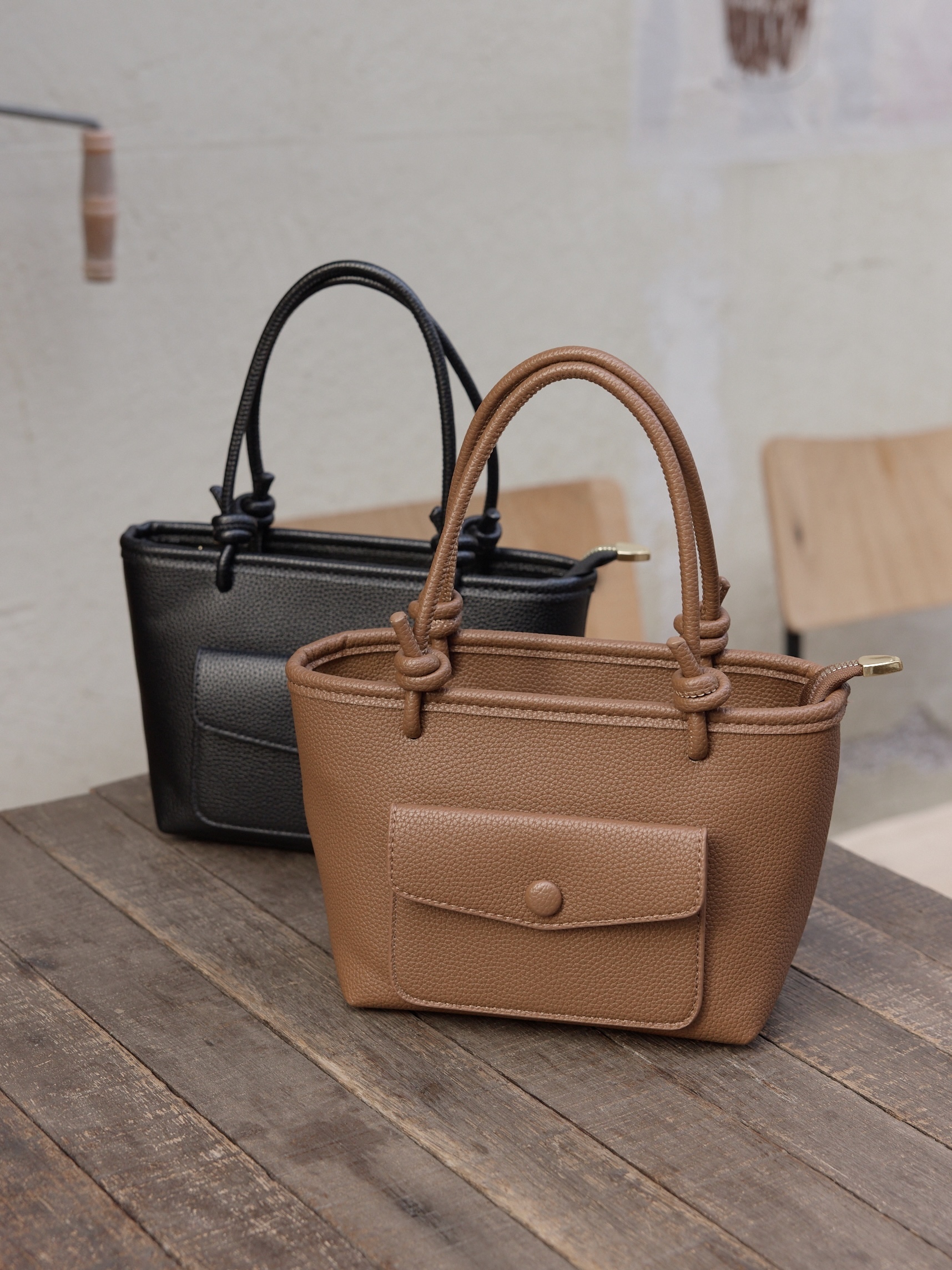 超好裝質感荔枝紋提把包