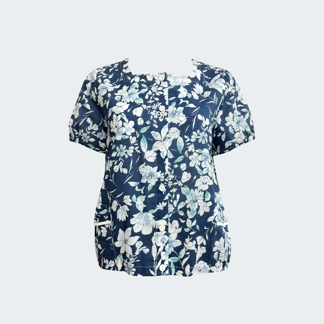 日式暈染花舞純棉兩穿上衣