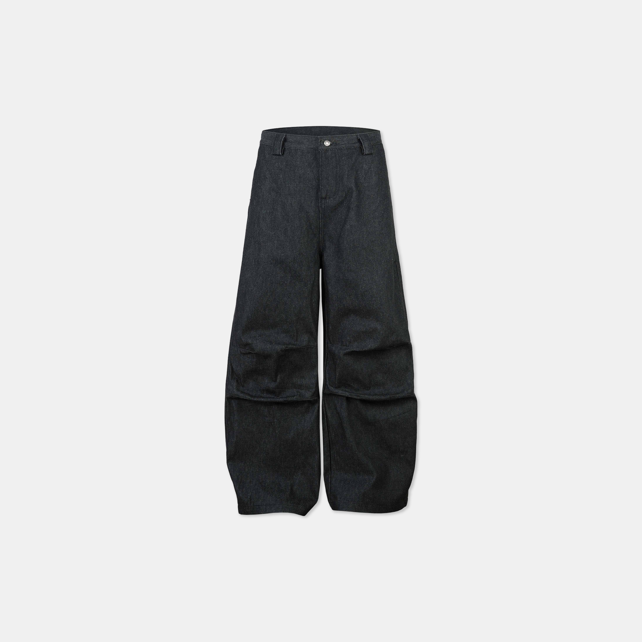 ACR 高腰 原色 單寧 彎刀 打摺 牛仔褲