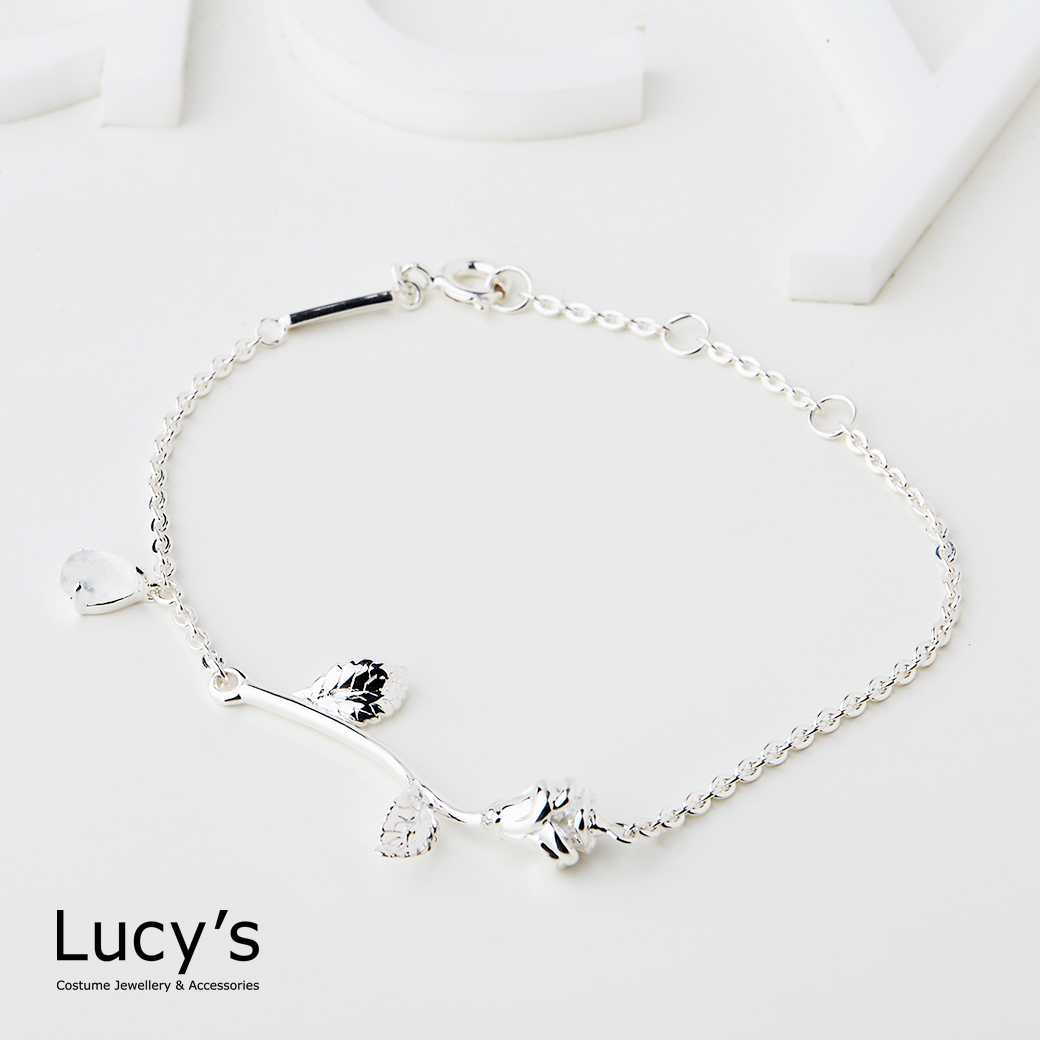 925純銀 晨露玫瑰 手鍊 (123692)