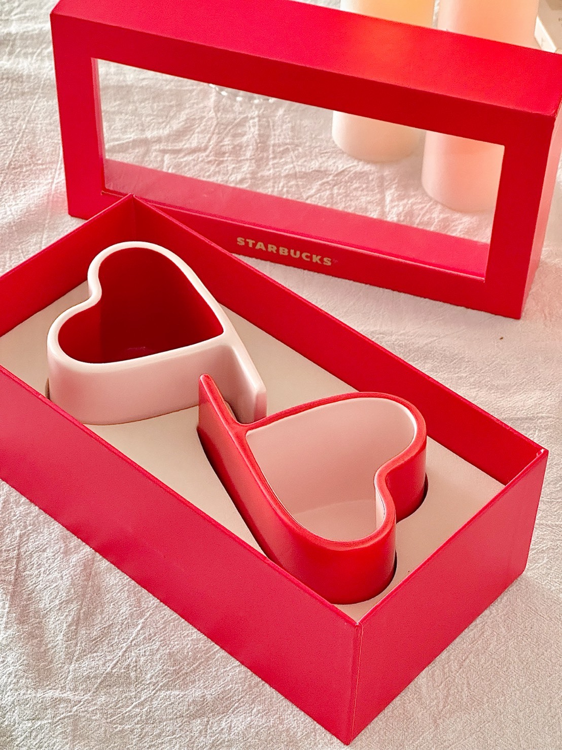 星巴克 情人節 星動系列 愛心造型 陶瓷杯組禮盒 馬克杯
