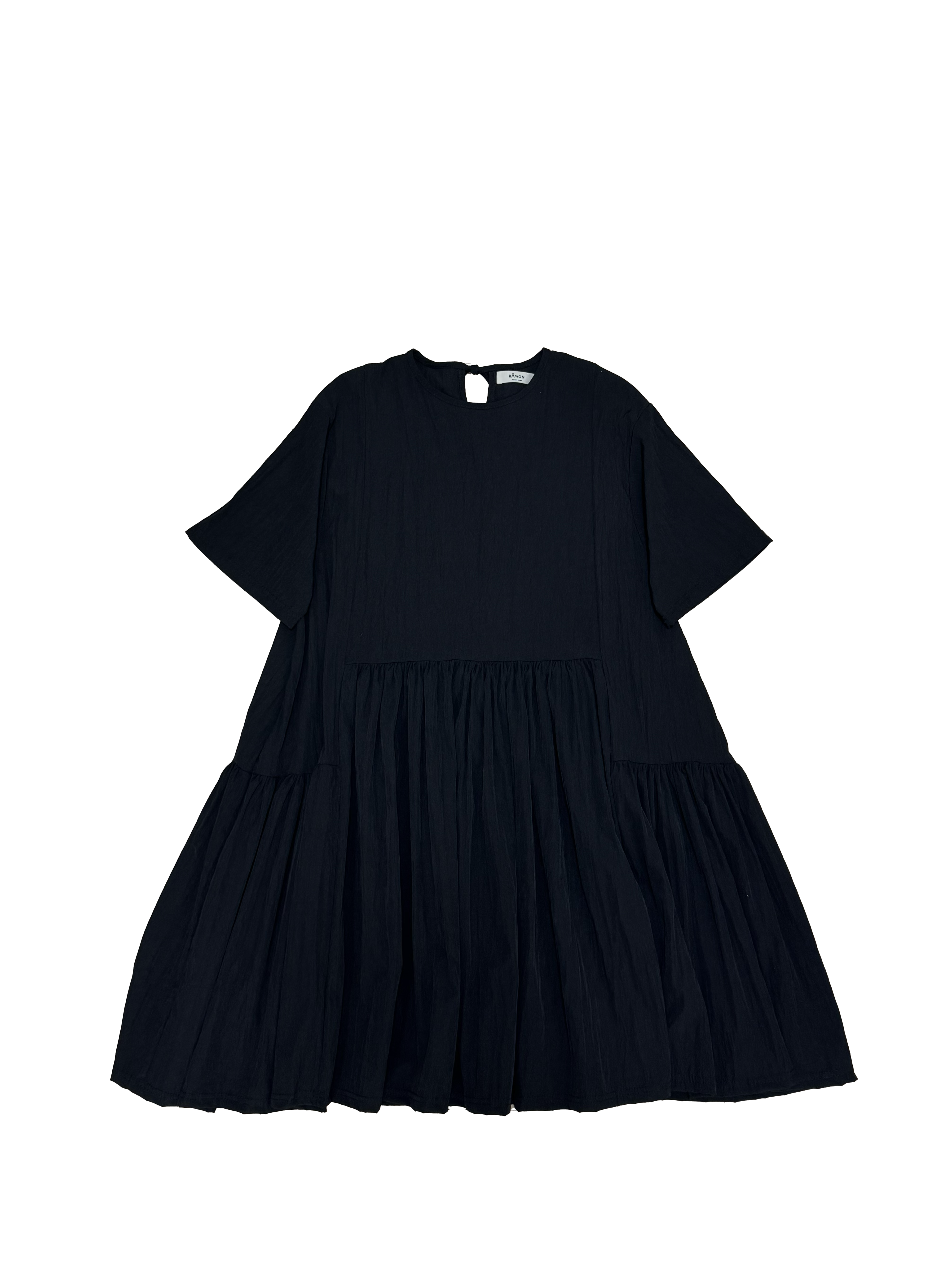 圓領後綁不規則腰線中長Onepiece