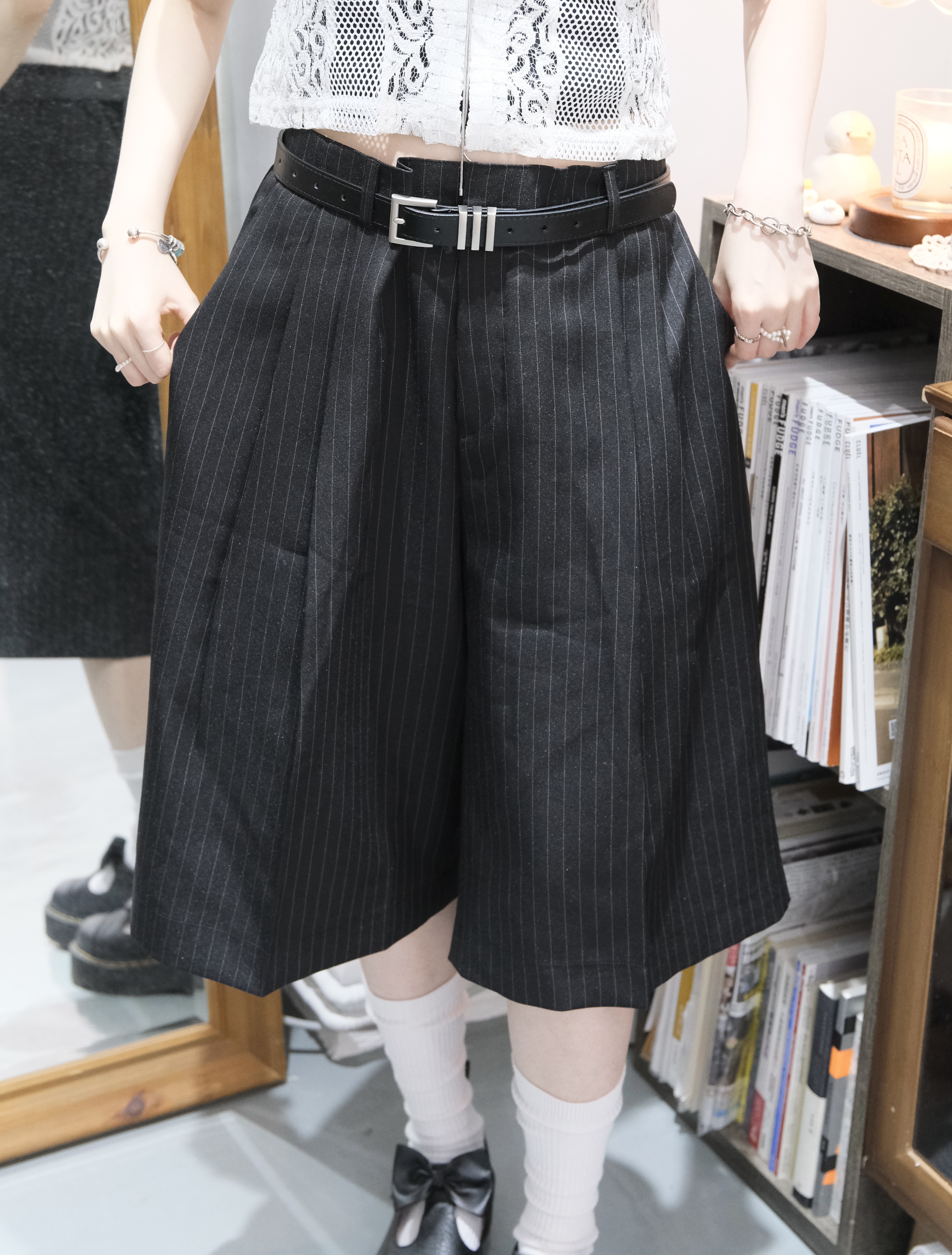 薄身直條西裝料中褲