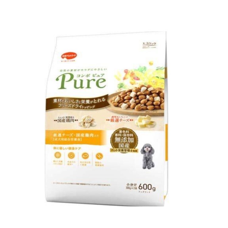 ComboPure 成犬用 無添加 雞肉芝士粒乾糧 600g