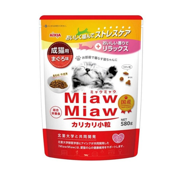 Axia miaw miaw 香脆小粒 成貓 吞拿魚味乾糧580g