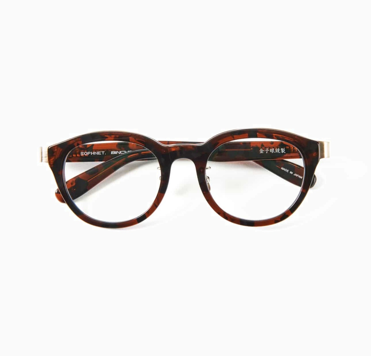 SOPHNET 2025 A/W 備長炭 BOSTON GLASSES (金子眼鏡製) - BROWN PRE ORDER ITEM (預訂中)