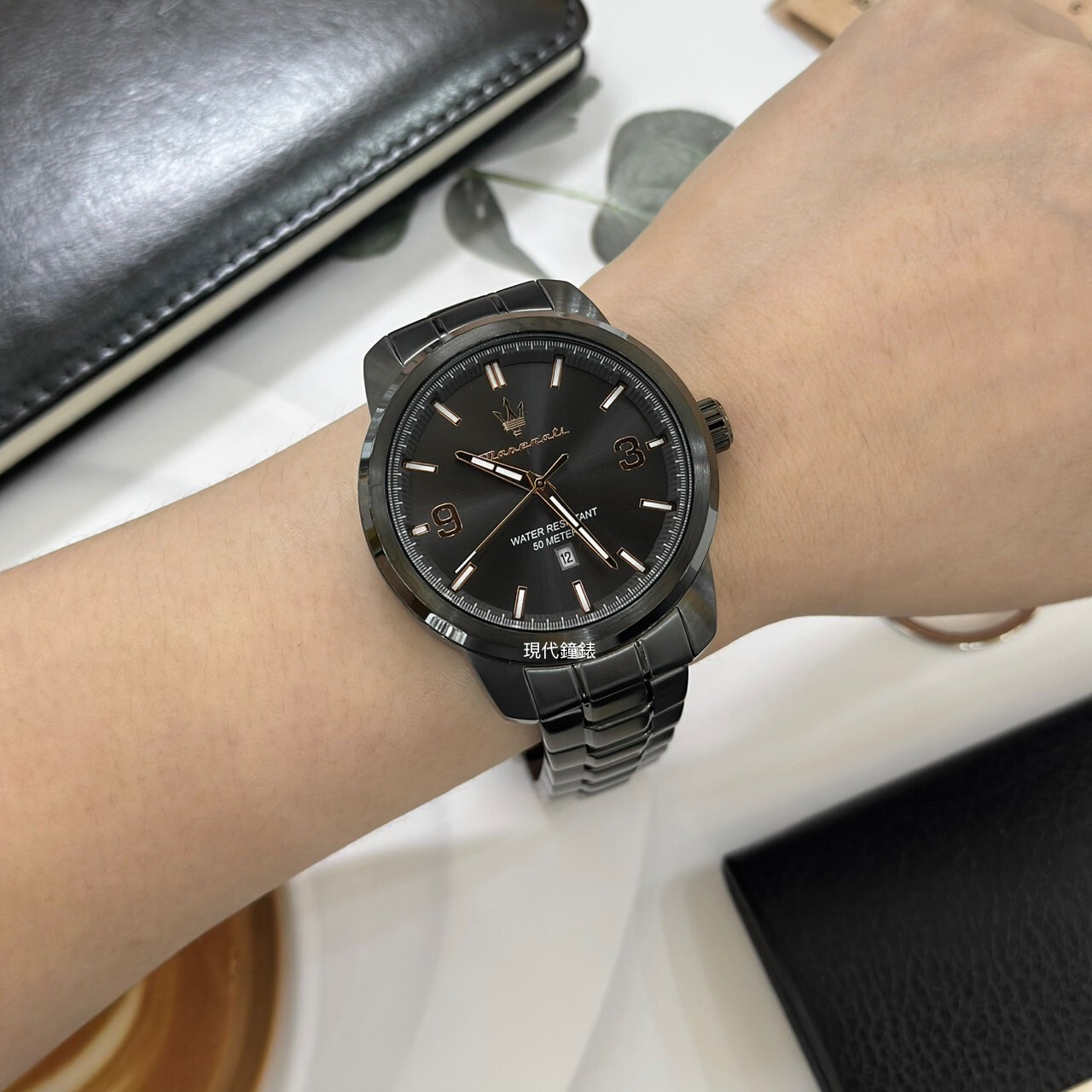 【Maserati 瑪莎拉蒂】SUCCESSO 酷炫耀眼石英腕錶 R8853121008 44mm 現代鐘錶