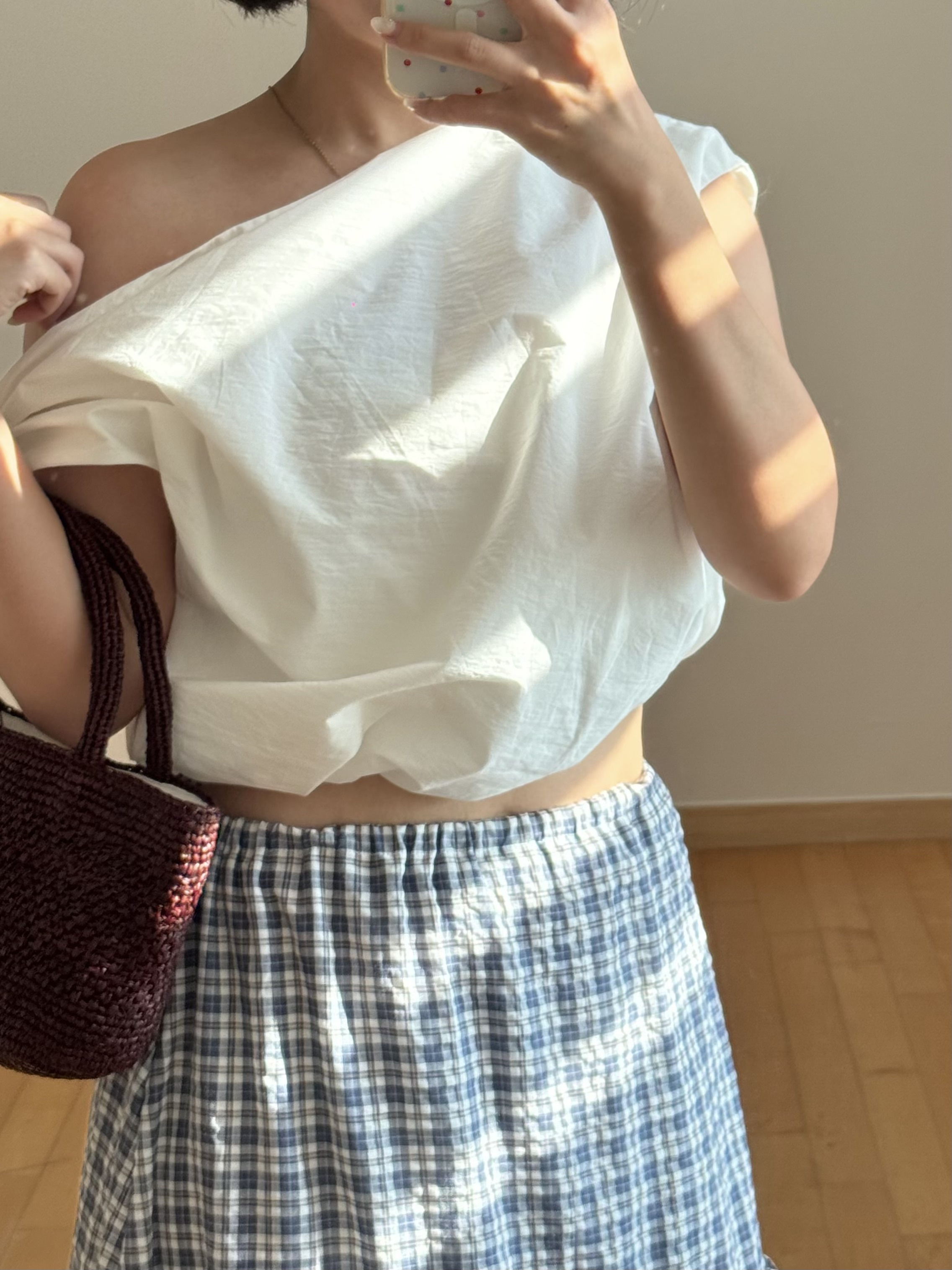 韓國網紅同款💖🫧扭紋斜肩泡泡上衣🫧