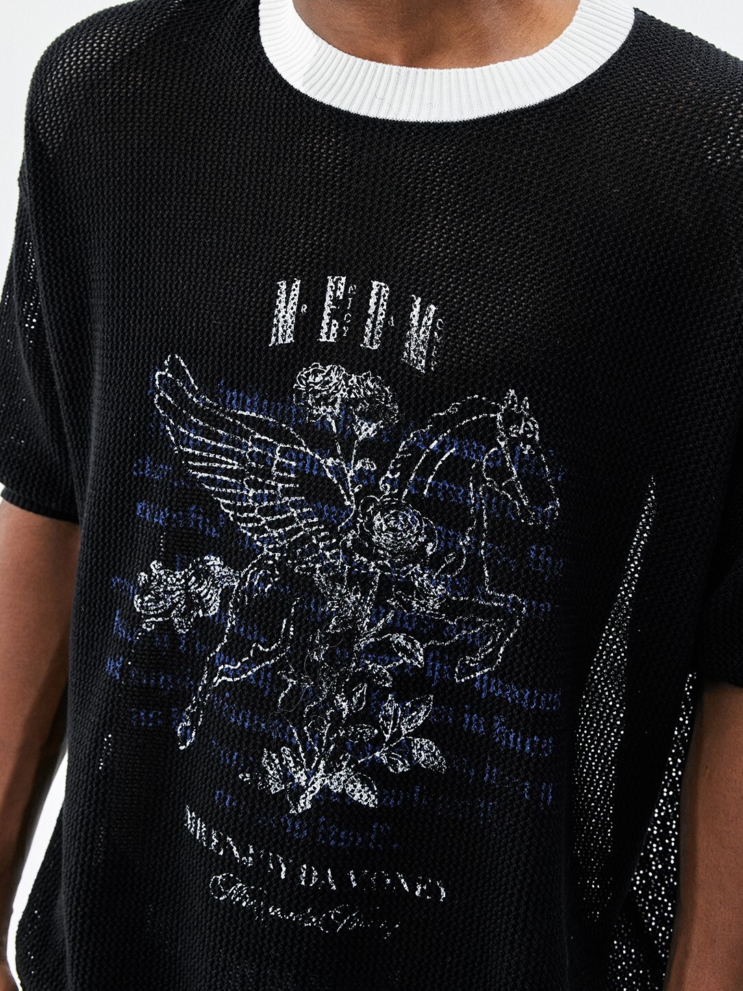 MEDM 天馬字母 針織撞色 短袖 T