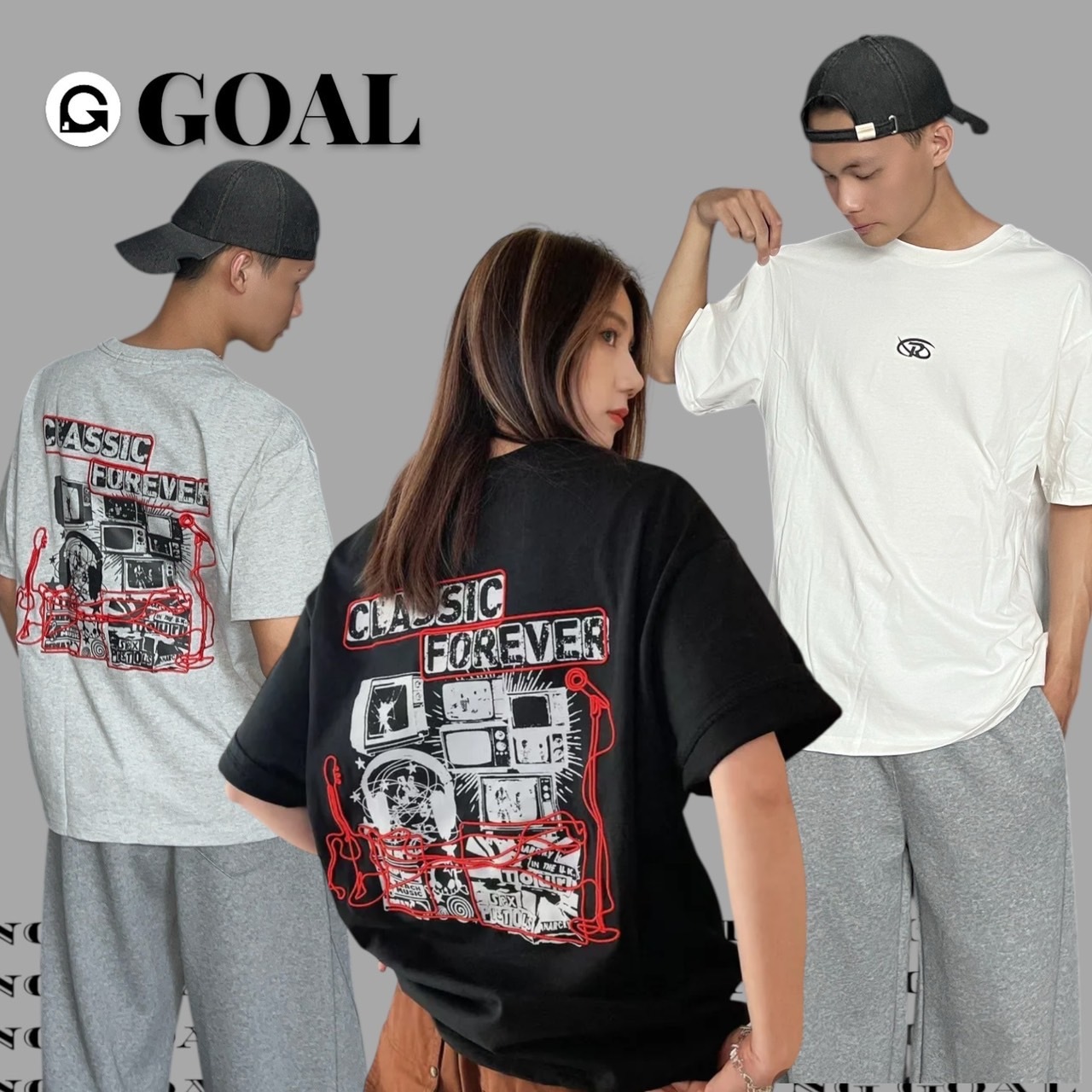 (GOAL) 胸口小logo 背後大logo 重磅 高街 刺繡 工藝 短Tee Gonow xy2515