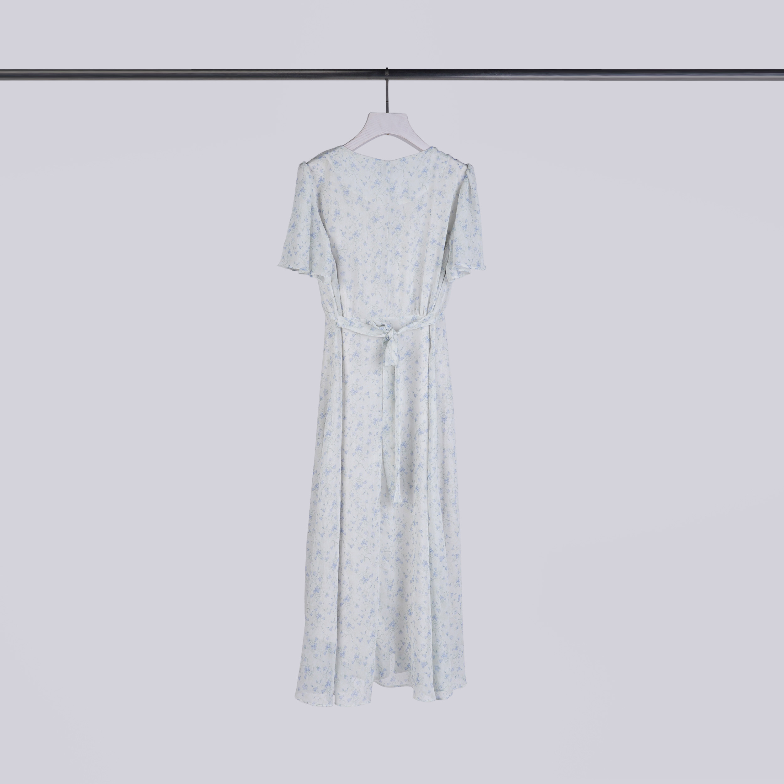 質感V領花花釦花洋 | 淺淺綠