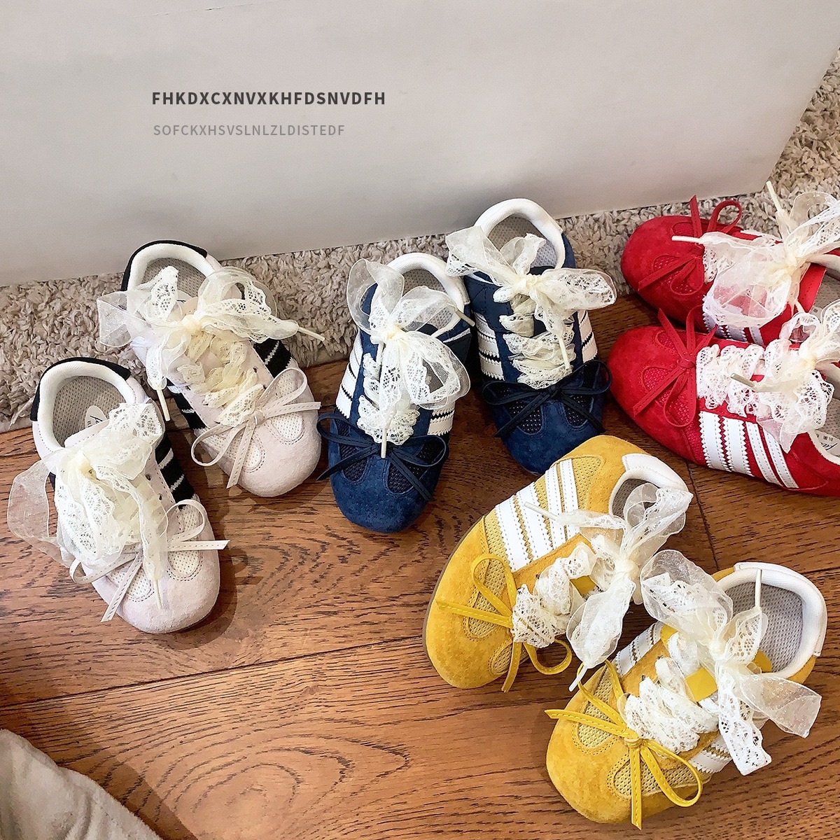 四色蕾絲德訓鞋