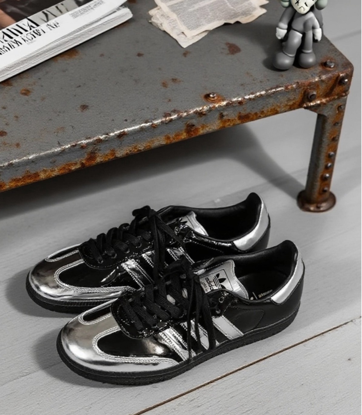 atmos 聯名款 adidas Samba 黑銀 薄底板鞋 男女同款 慢跑休閒潮鞋🖤✨July25