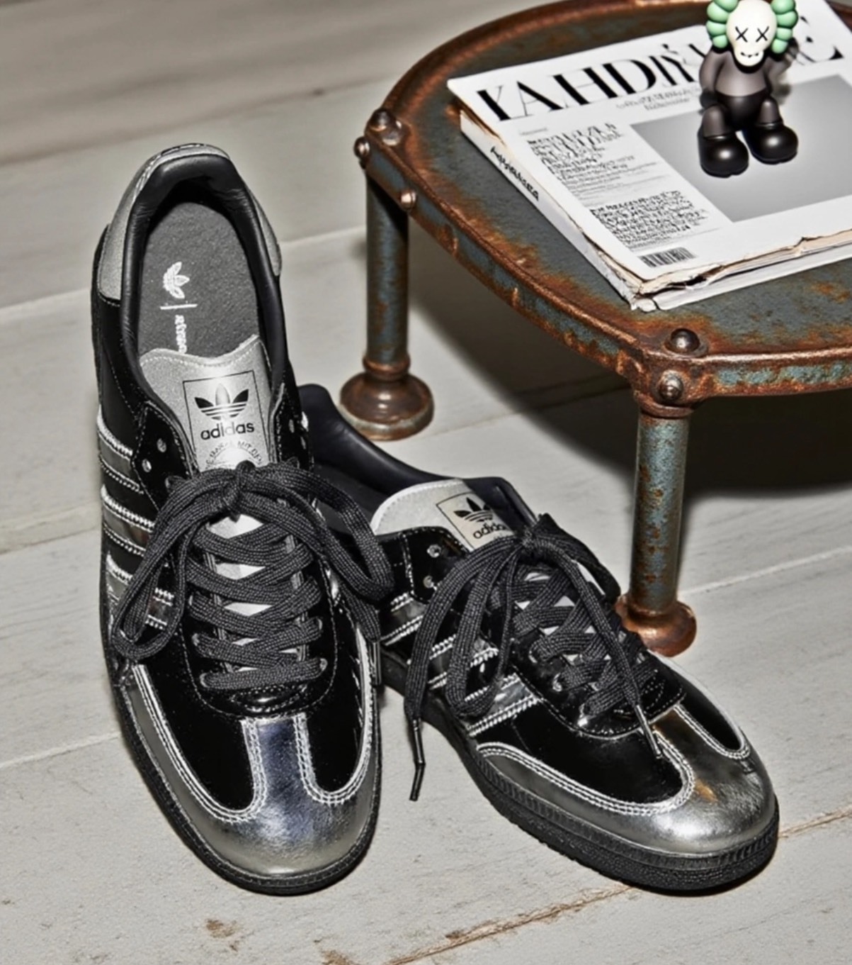 atmos 聯名款 adidas Samba 黑銀 薄底板鞋 男女同款 慢跑休閒潮鞋🖤✨July25