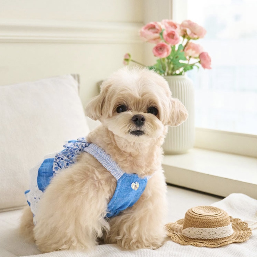 涼夏 Summer Breeze -拼接亞麻活力藍層裙- its_sunnyoutside