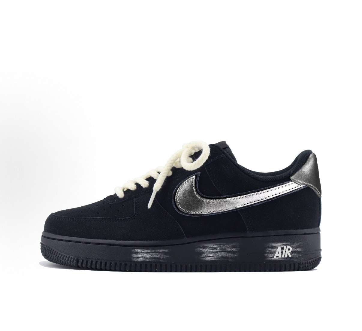 訂製款 Nike Air Force 1 Vanta Black 🖤 經典黑銀百搭黑魂板鞋 男女同款July25