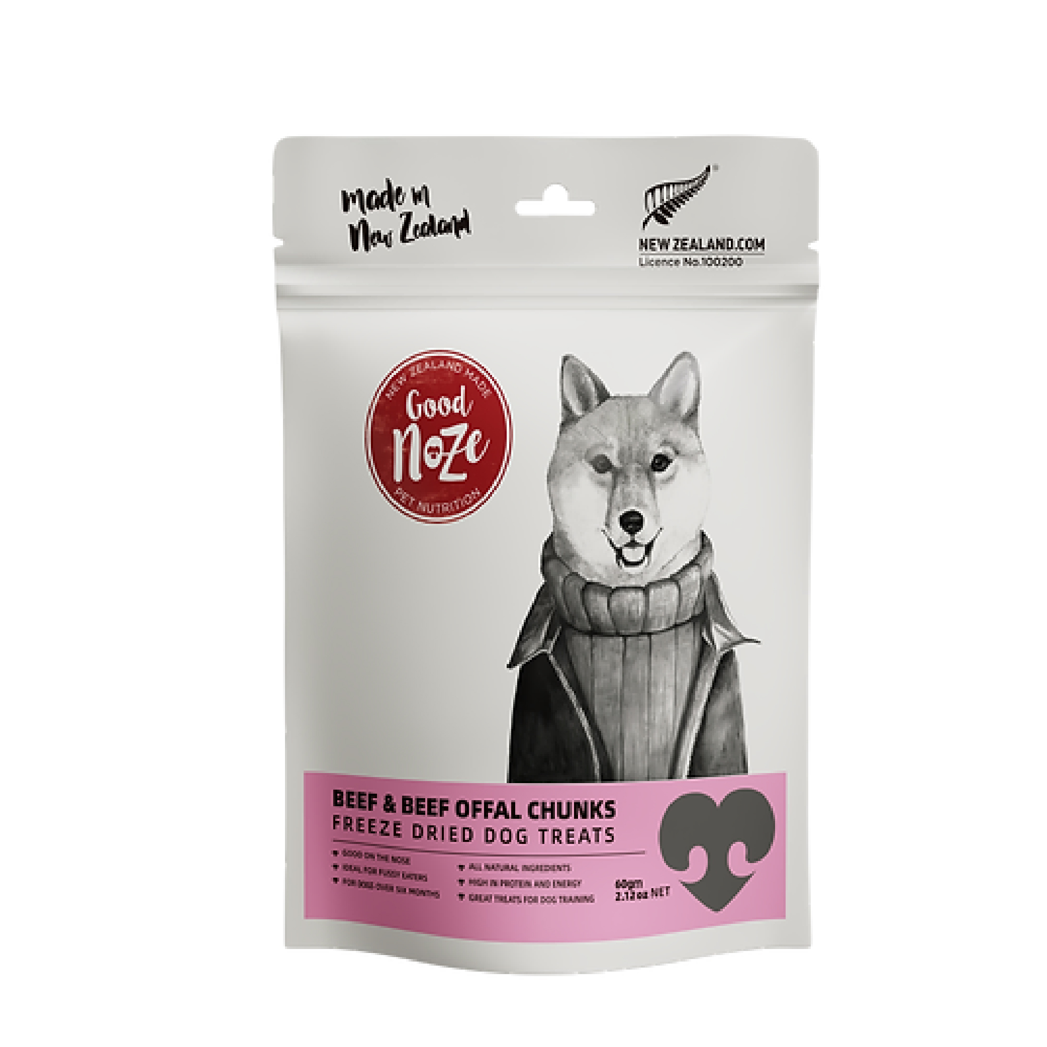 凍乾狗狗小食紐西蘭草飼牛肉+內臟粒 (60g)