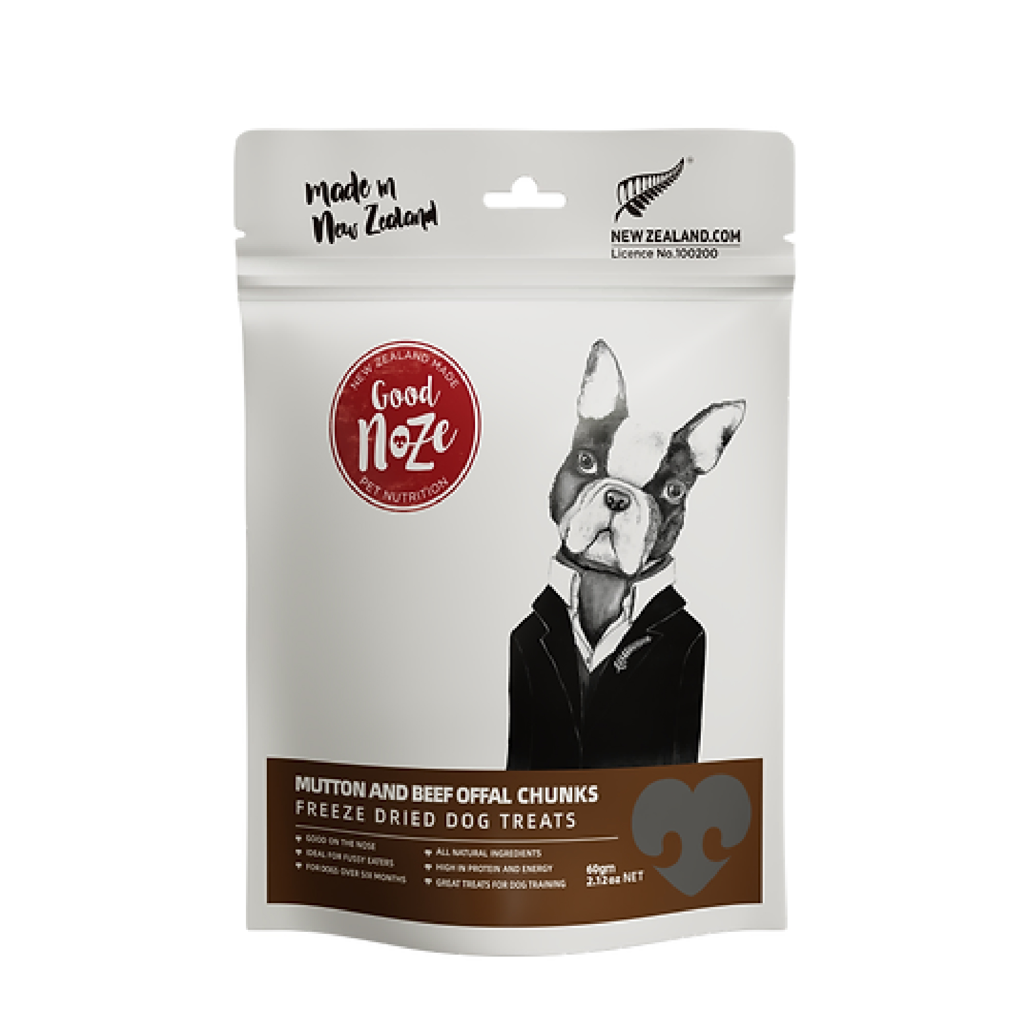 凍乾狗狗小食紐西蘭草飼羊肉+牛內臟粒 (60g)