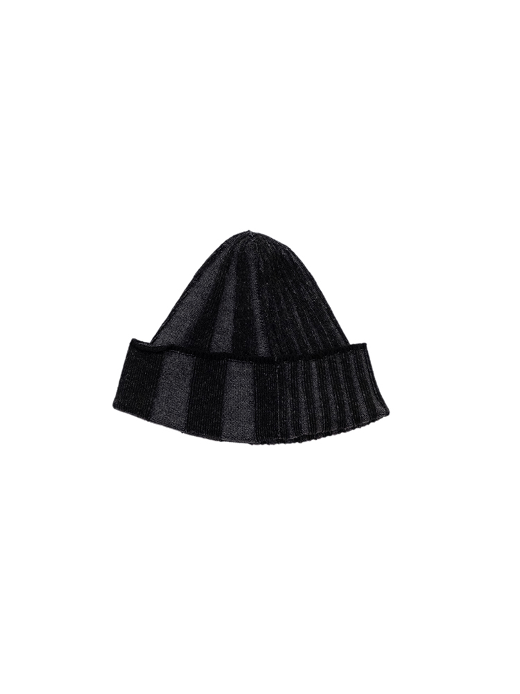 Two Stripe Beanie Black-Grey
