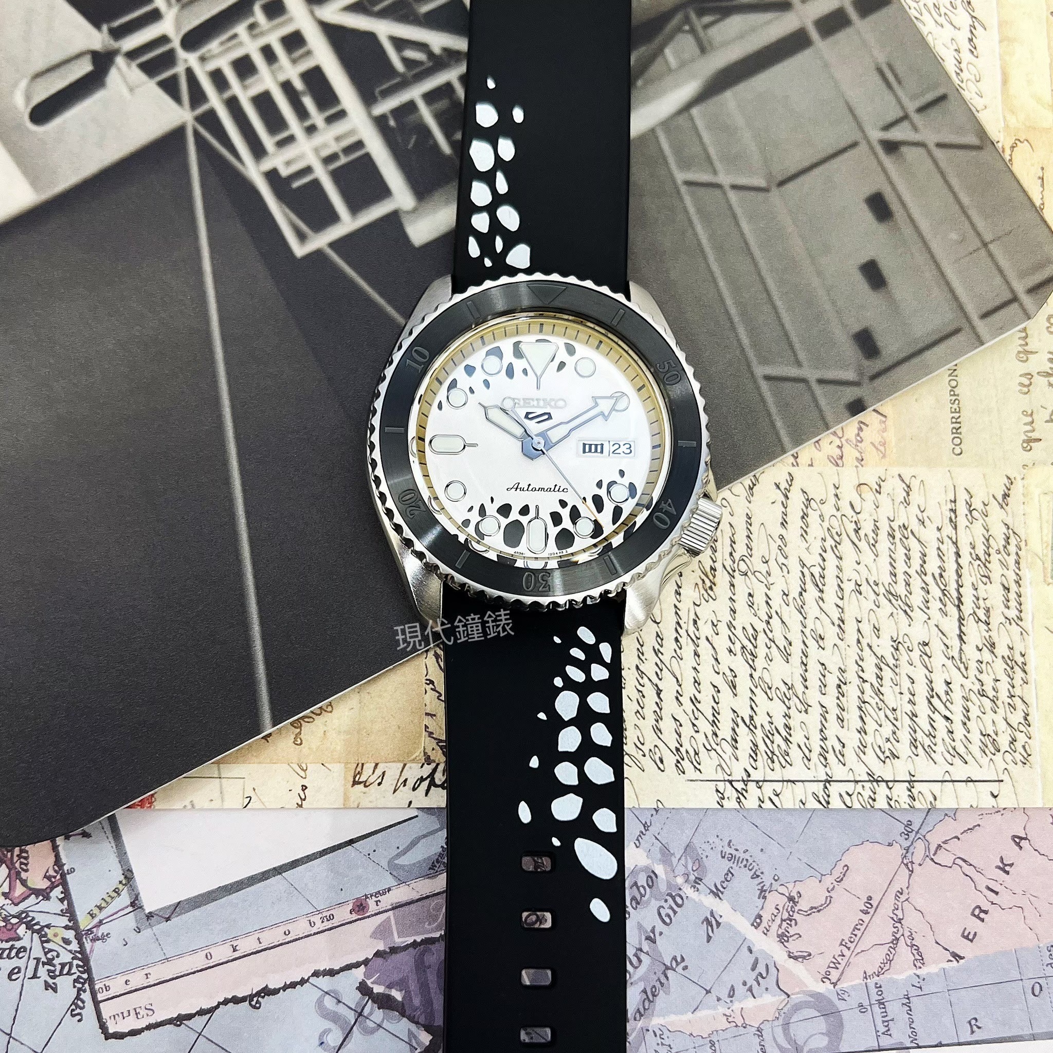 SEIKO 精工】5 Sports系列死亡外科醫生羅海賊王聯名機械水鬼錶4R36