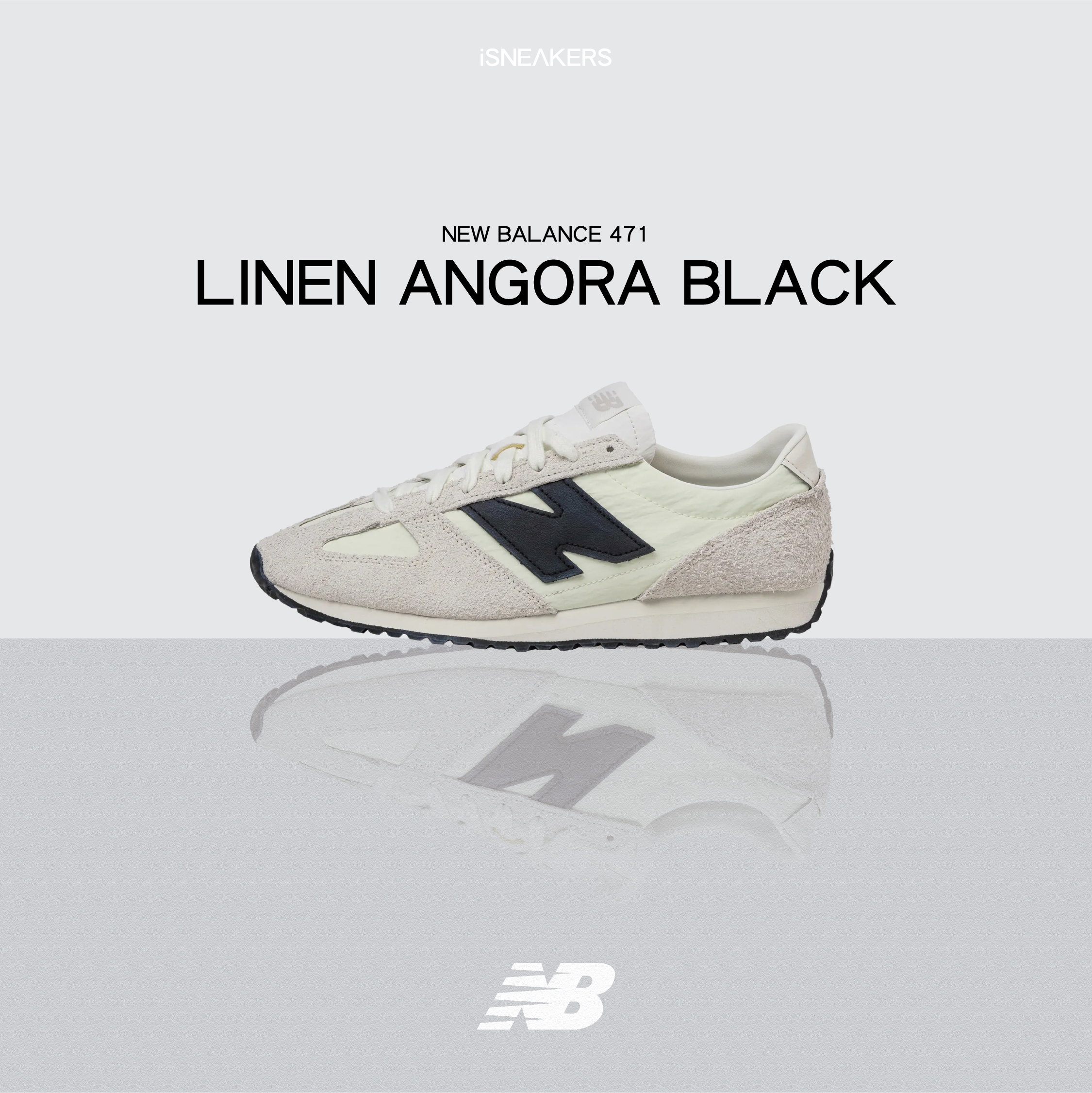iSNEAKERS｜New Balance 471 "Linen Angora Black" 黑白 U471AM