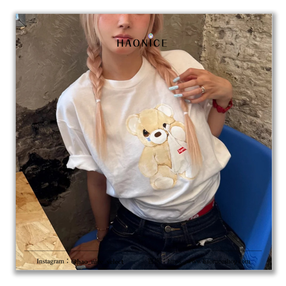 【HAO NICE】25SS夏季新品🔥美式潮牌🇺🇸 SUPREME 經典logo 小熊不哭 短袖 短T