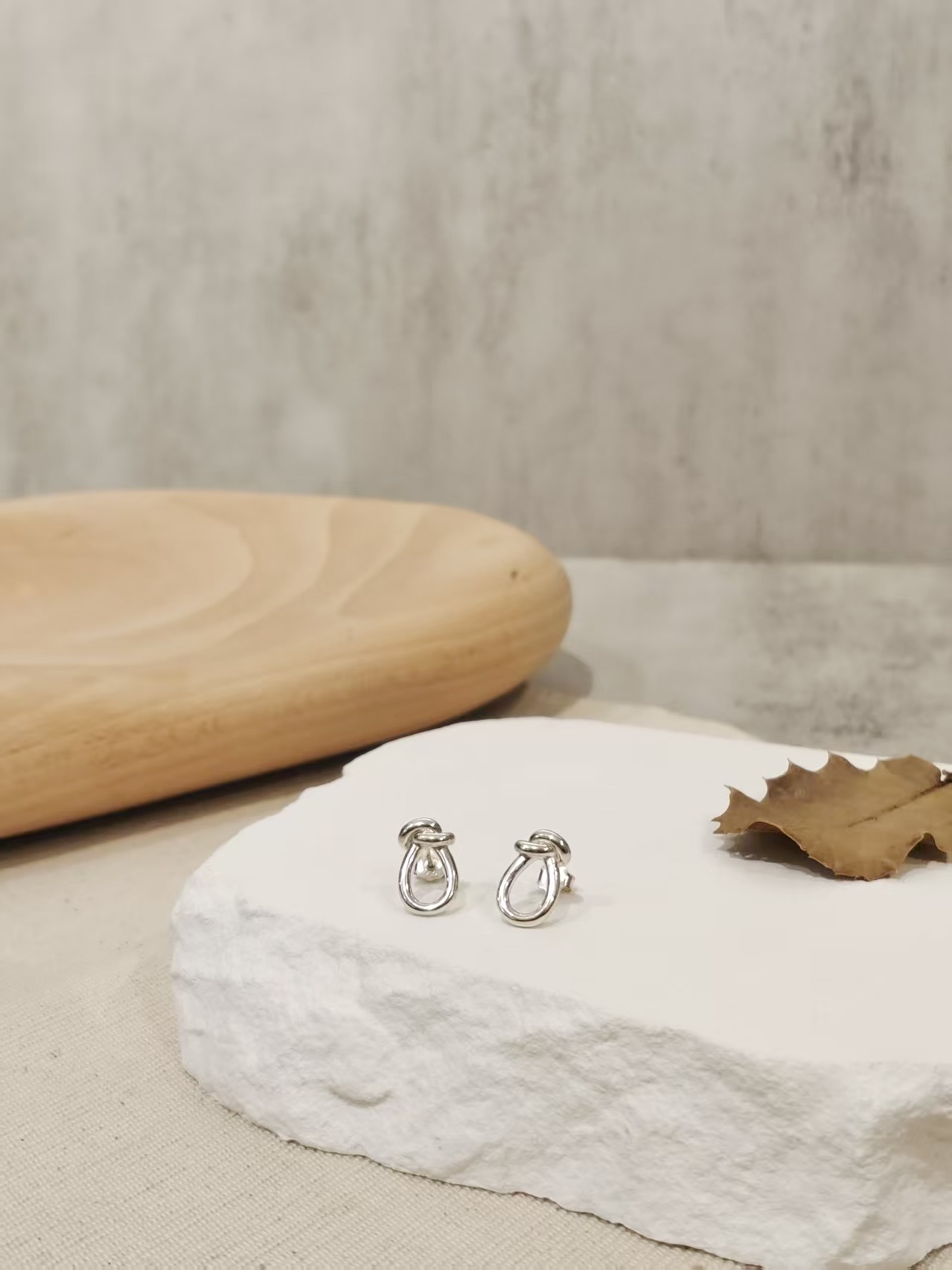 🌿馬鞍結 銀耳環