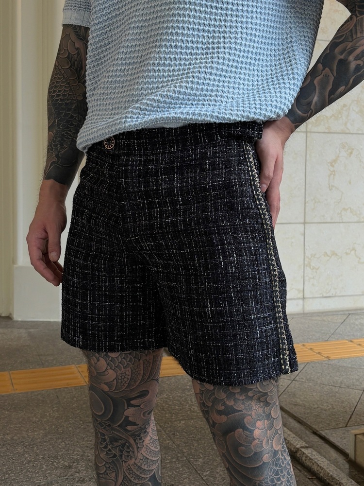 INS粗花呢小香鑲邊短褲