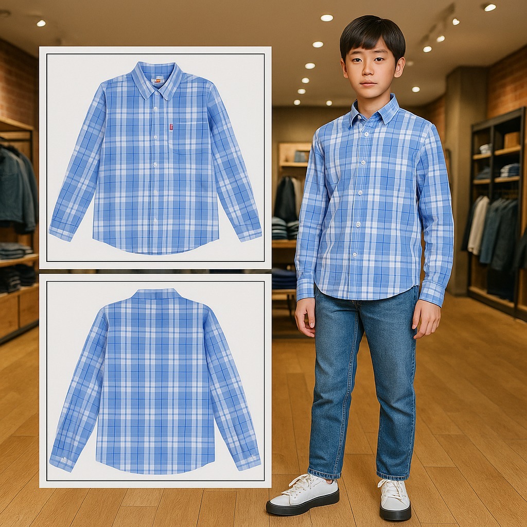 【預購】Levi's Remastered G072818 中童格仔恤衫