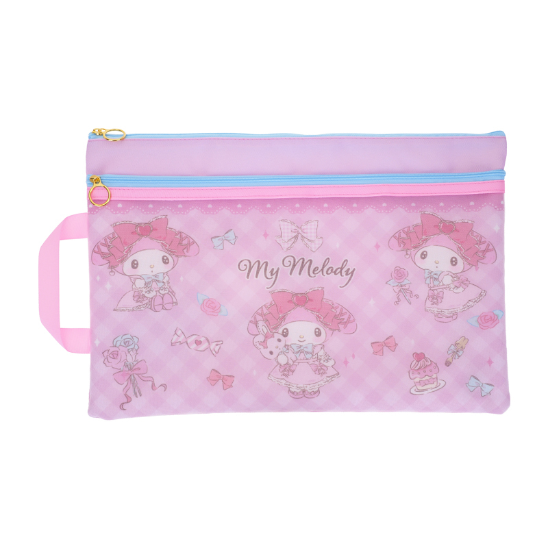 My Melody F4雙拉鍊布文件袋連手挽 9-7297-20