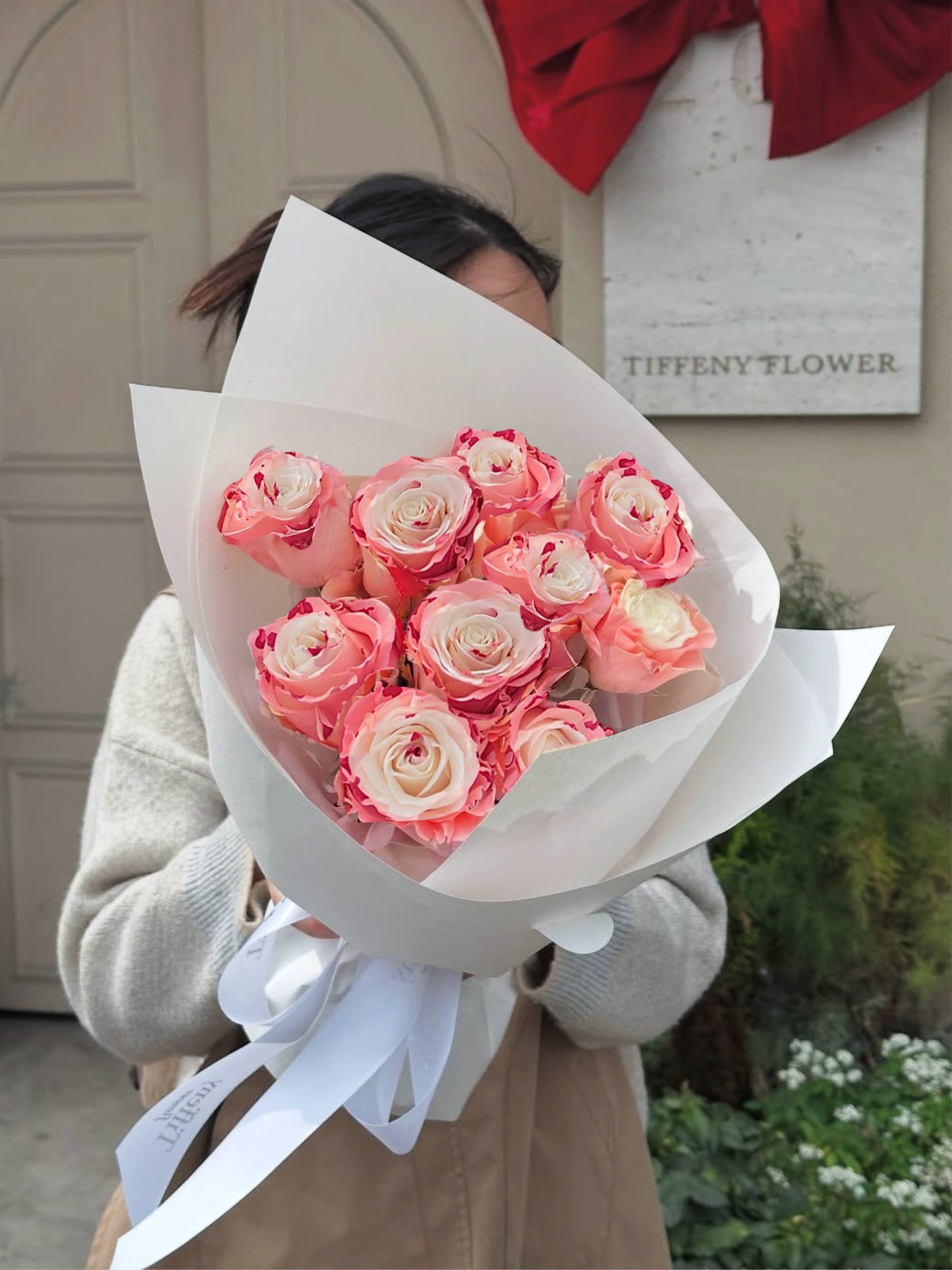 Sweet Marbled草莓奶昔・進口玫瑰鮮花束