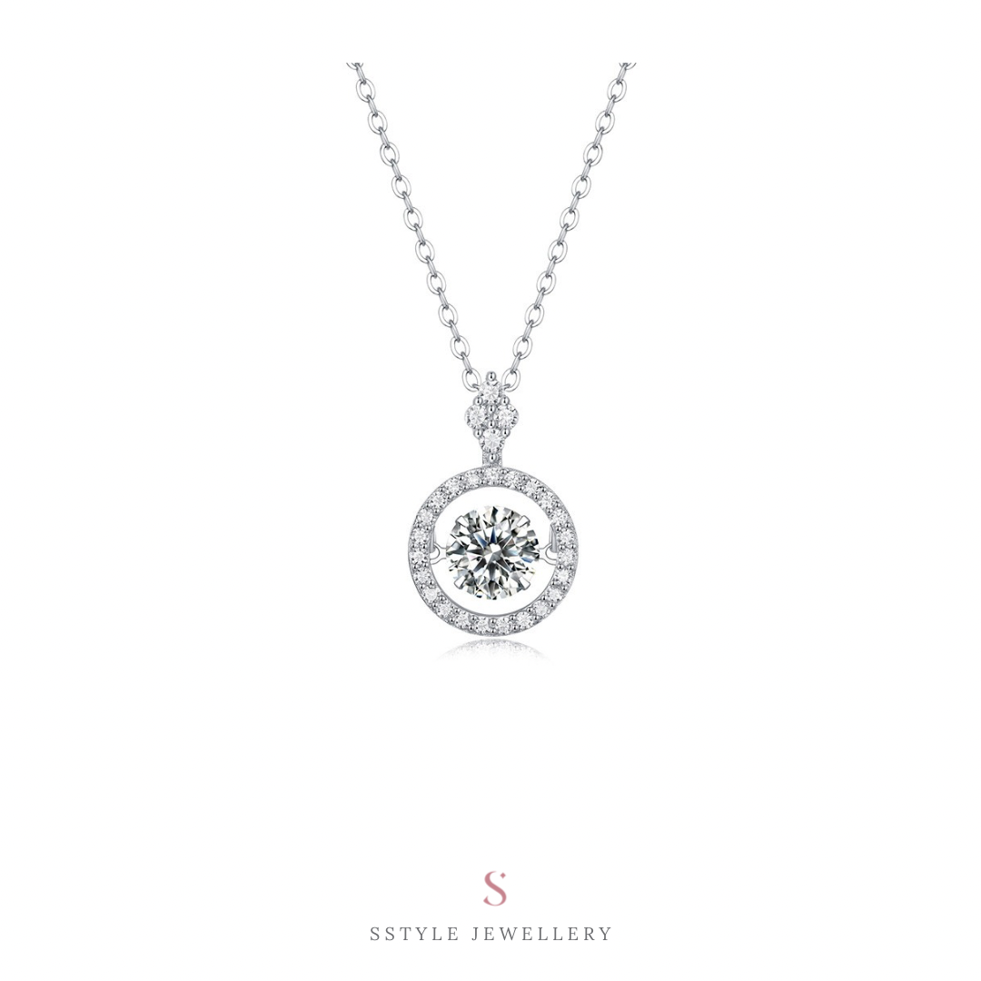 Elena 3D moissanite necklace