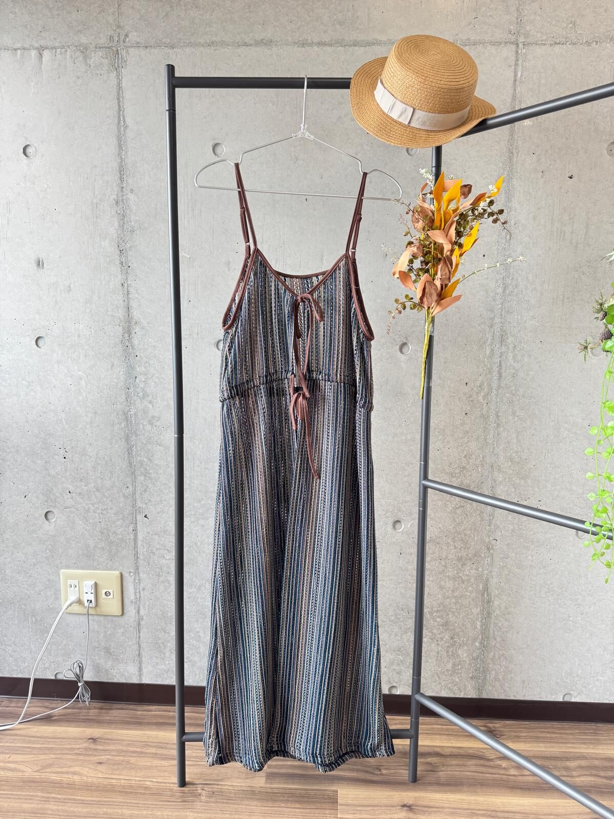 ｛Special Price} 2 WAY 前後兩穿波希米風針織吊帶連身裙【日本直送】