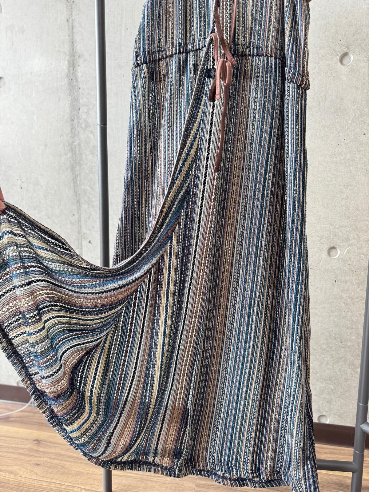 ｛Special Price} 2 WAY 前後兩穿波希米風針織吊帶連身裙【日本直送】