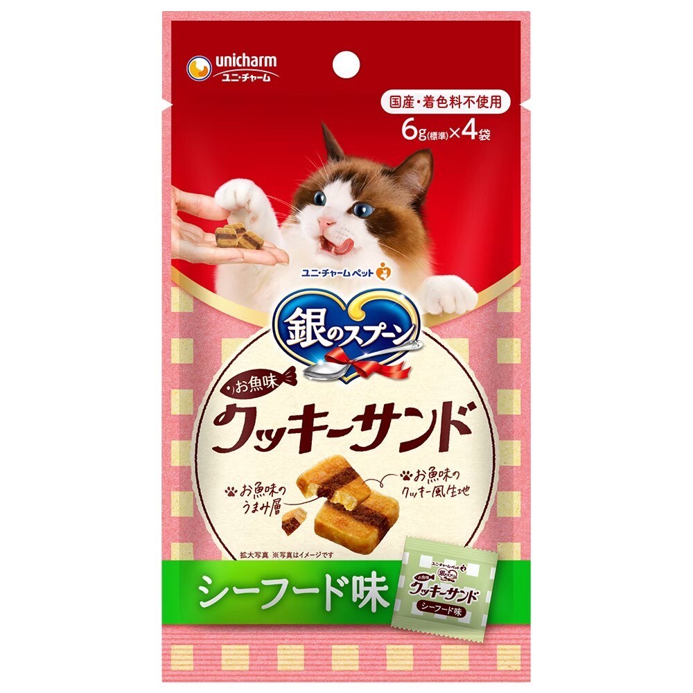 Unicharm 嬌聯｜銀湯匙三明治脆餅 貓咪脆餅 6g*4入