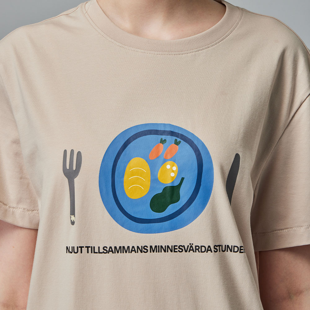 moz駝鹿餐盤 舒涼 柔彈T恤-淺沙 女款