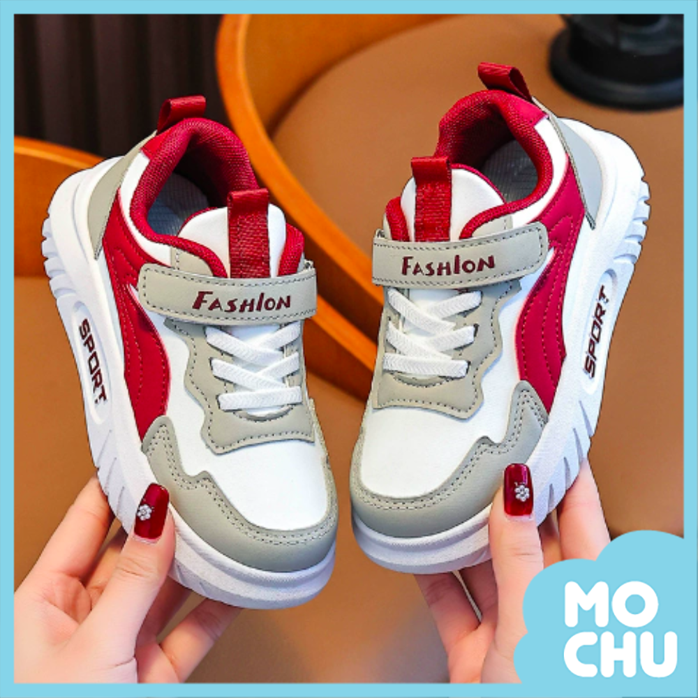 皮面雙色中大童運動鞋(四色)