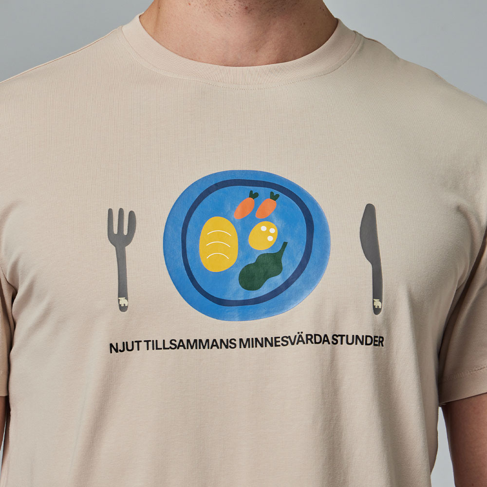 moz駝鹿餐盤 舒涼 柔彈T恤-淺沙 男款