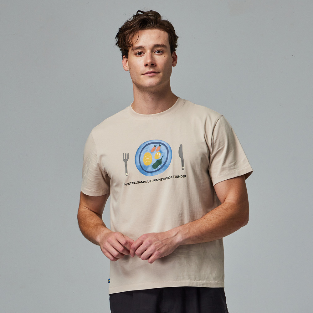 moz駝鹿餐盤 舒涼 柔彈T恤-淺沙 男款