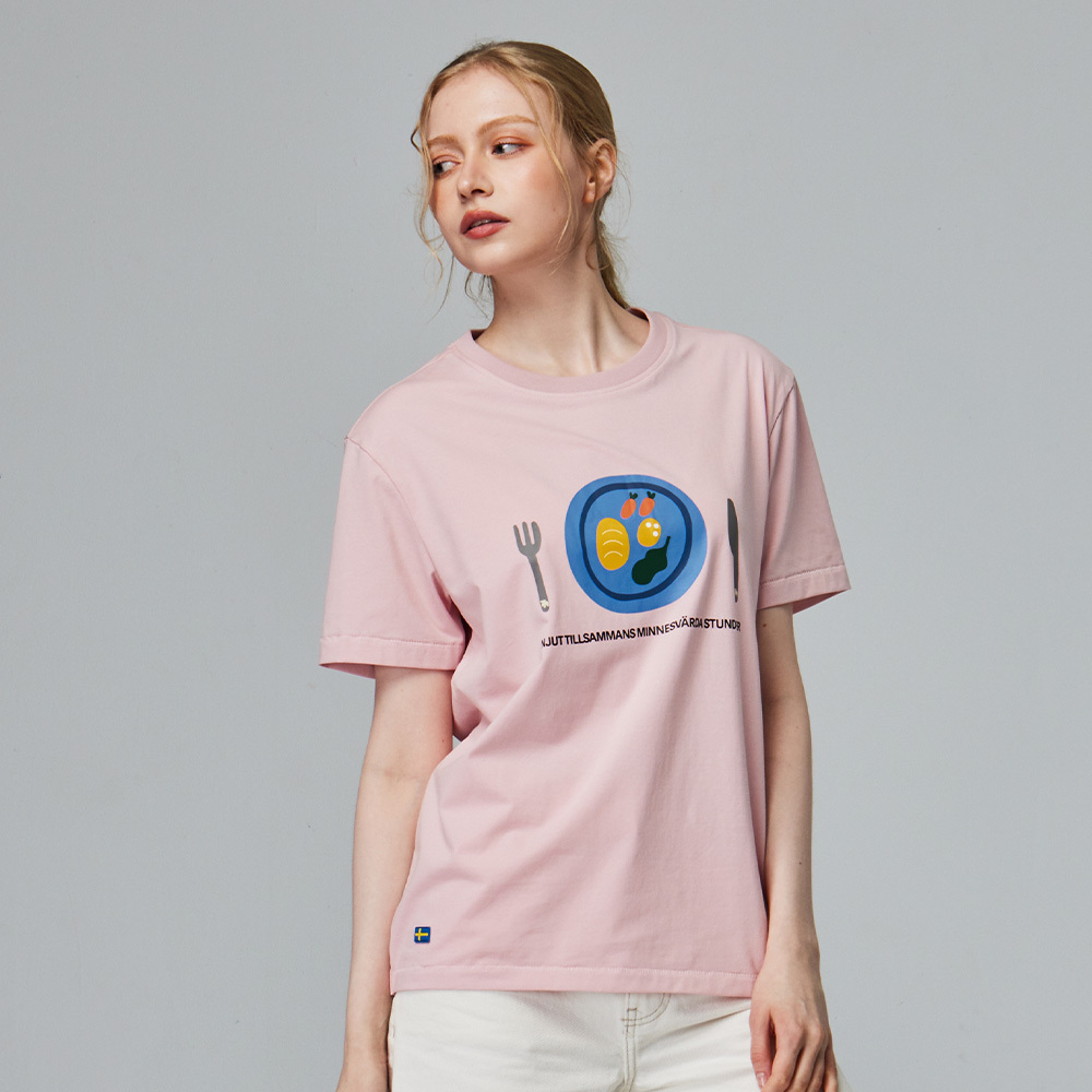 moz駝鹿餐盤 舒涼 柔彈T恤-淺粉 女款