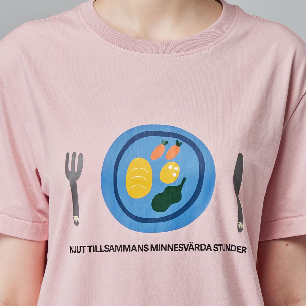 moz駝鹿餐盤 舒涼 柔彈T恤-淺粉 女款