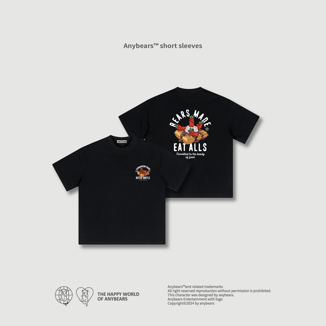 ANYBEARS® Strawberry Pancake BEAR 草莓鬆餅熊 短Tee