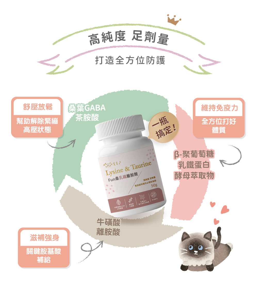 貪貪fun桑乳鐵離胺酸添加足量離胺酸牛磺酸