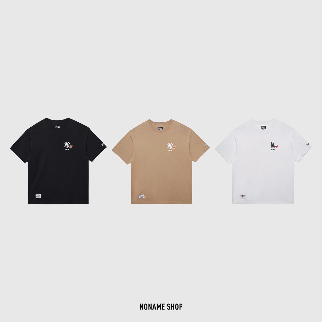 NEW ERA MLB LA洛杉磯道奇/NY紐約洋基 愛心 短袖 兩色 (男款)